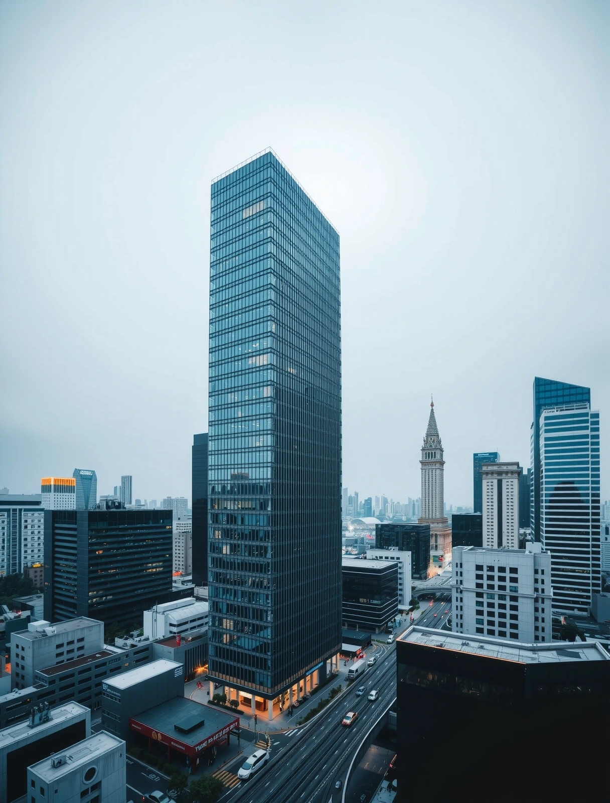 Bangkok business district vantage point